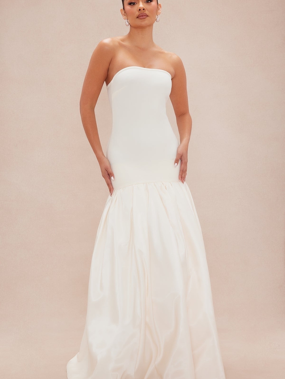 Brand new Fashion Nova NOVA LUXE Bella Bandage Bolero Gown in Cream, Never Worn